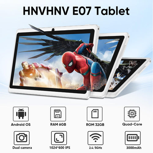 HNVHNV Android Tablet 7 Inch Tablet, E-Reader, 6GB RAM 32GB ROM 1TB Expansion